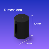 Sonos subwoofer best sale dimensions